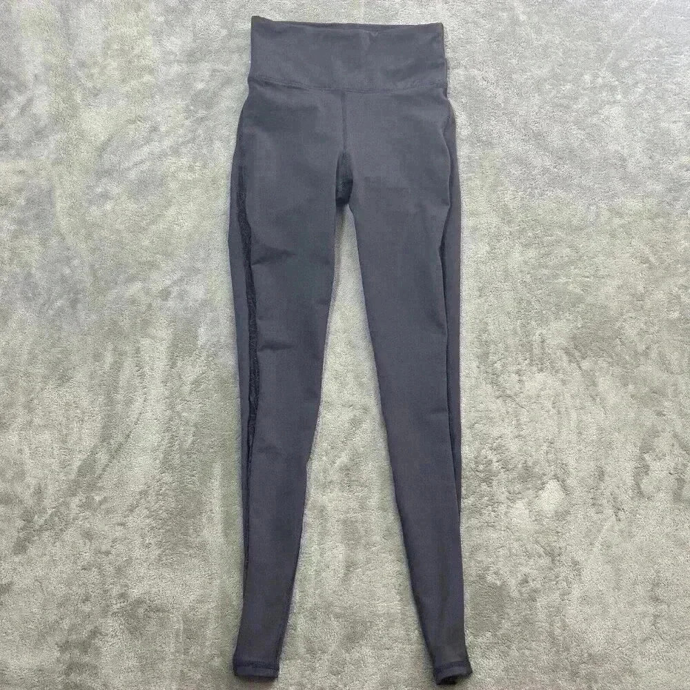 Fabletics Leggings Womens Size XS Gray Mesh Gym Athleisure High-Rise Athletic